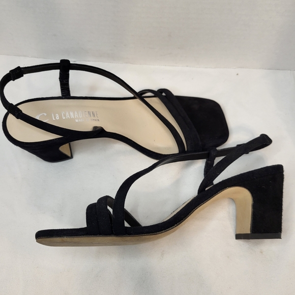 La Canadienne Pola black suede square stappy sandal 36 Stuart Weitzman soirée 35 - Picture 6 of 16